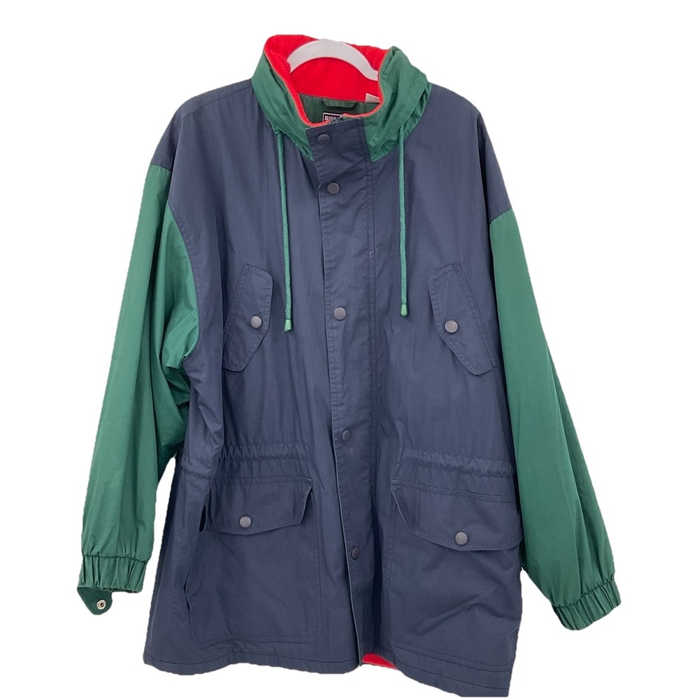 vtg Bugle Boy Coat Mens Large Blue Jacket  80's 90s Parka L‎